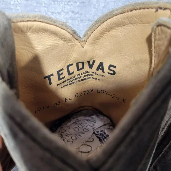 Tecovas The Dean Men's Size US 8EE Taupe Suede Side Zip Western Boots - Picture 9 of 10